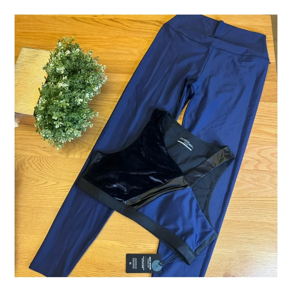 NWT REVOLVE x‎ LANSTON SPORT COLORBLOCK VELVET SPORTS BRA AND LEGGINGS SET